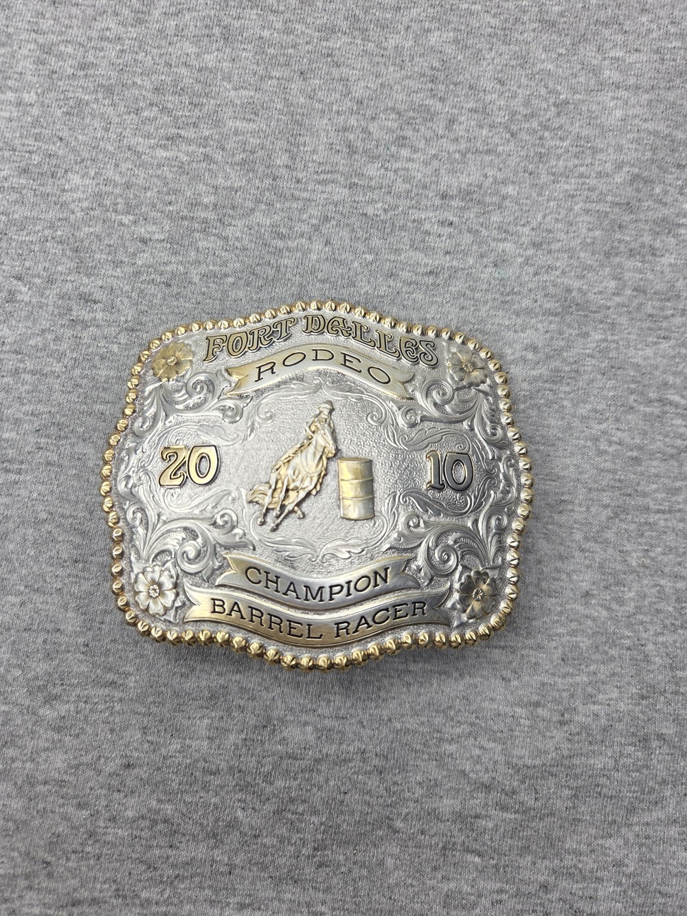 Gist 2010 Fort Dalles Rodeo Champion Barrel Racer Trophy Belt Buckle Oregon